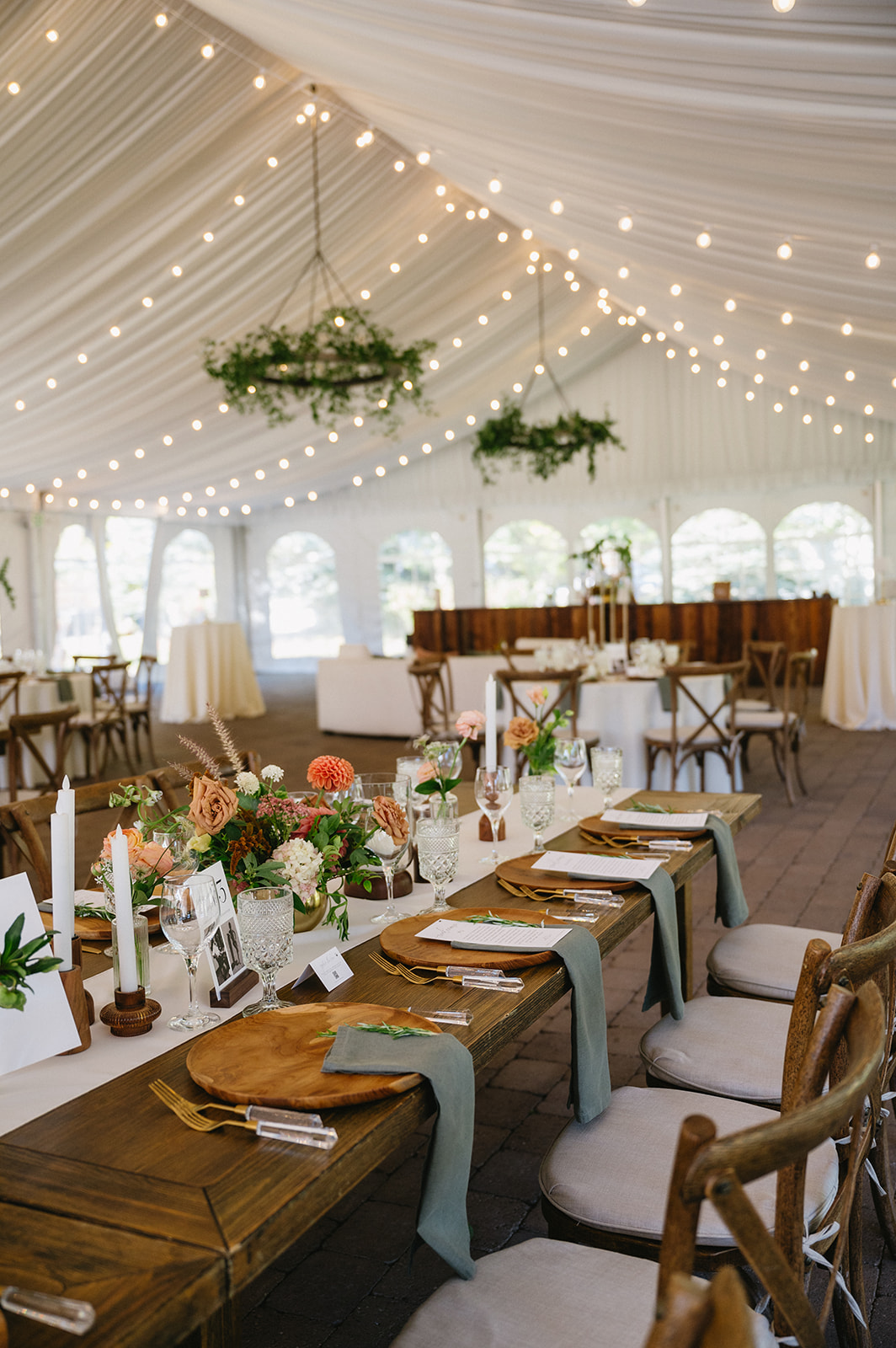 rustic wood place settings