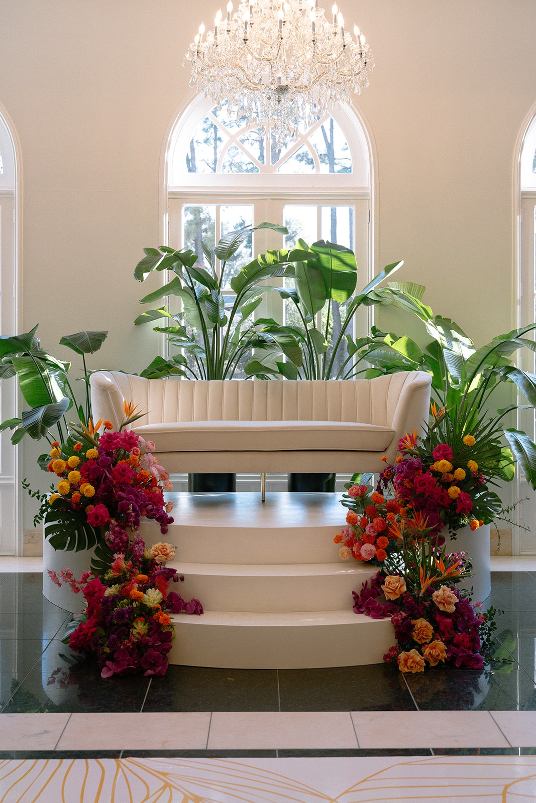 fuchsia, orange, green wedding colors 