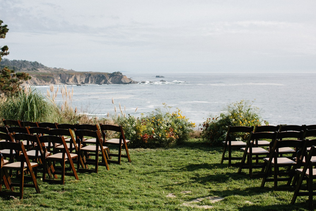coastal wildflower wedding ceremony
