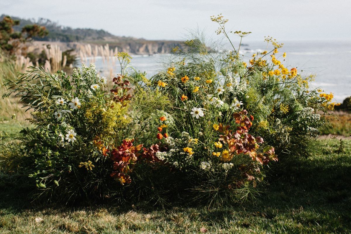wildflower wedding ceremony arrangements