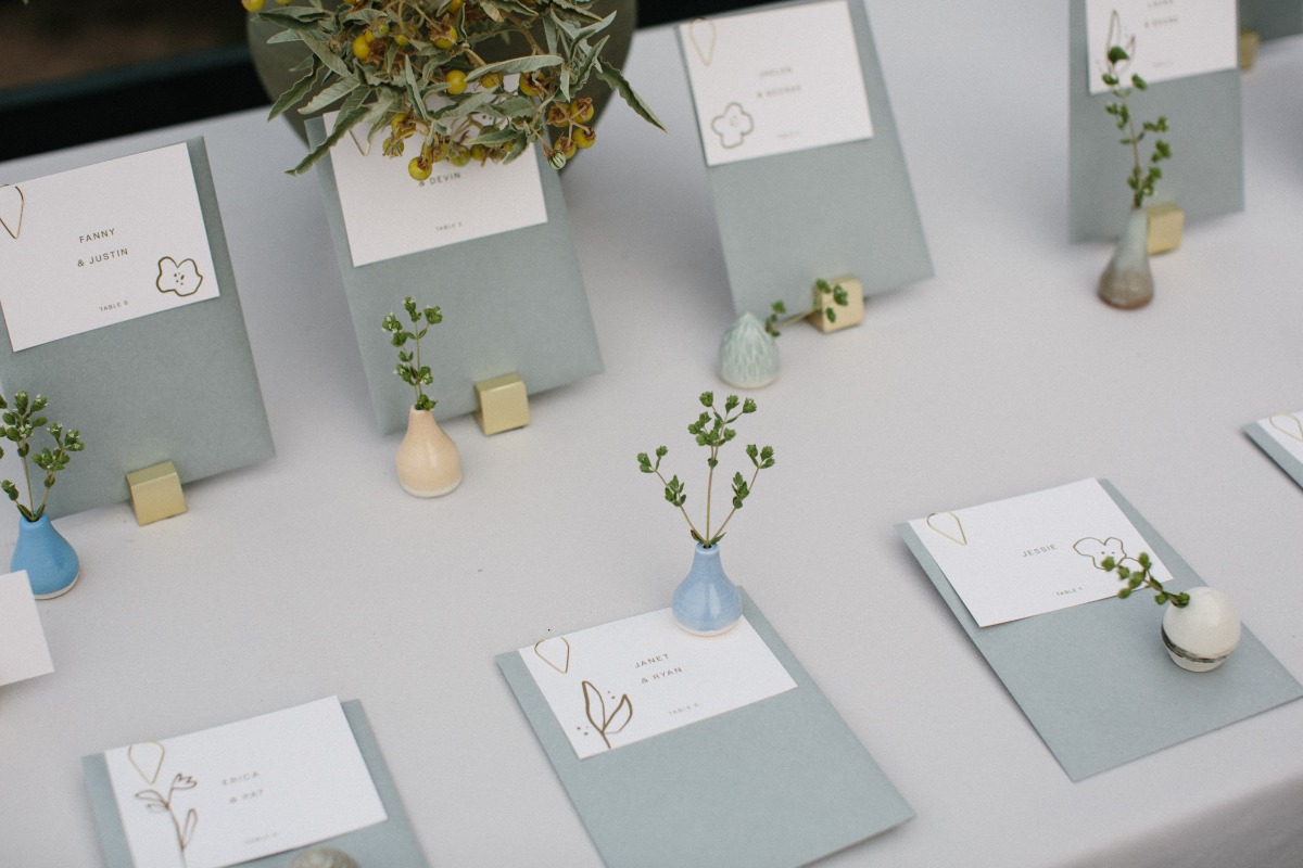 muted color seating assignments