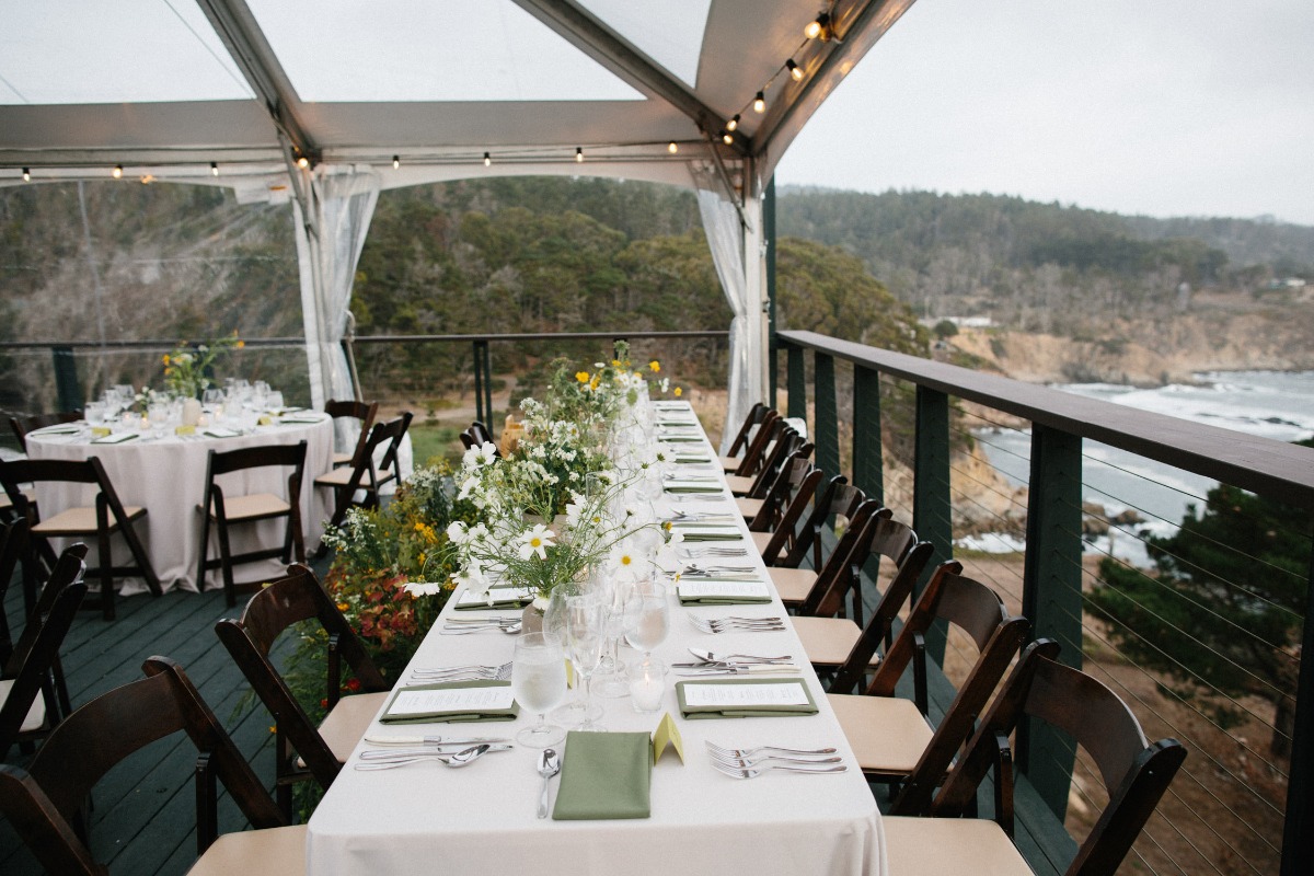 wildflower oceanfront wedding reception