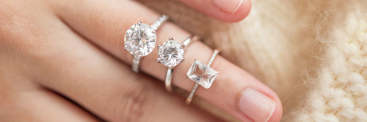 Stack of solitare rings