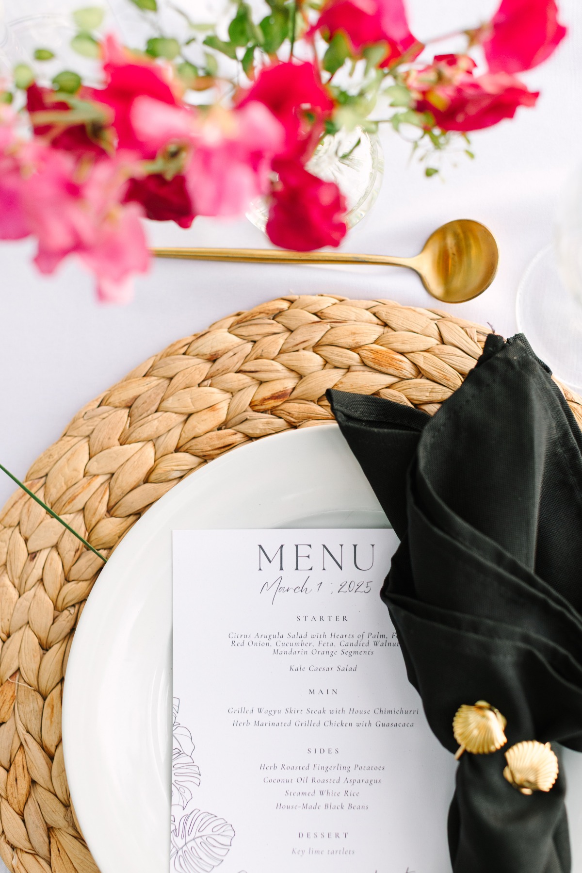pink and black tropical wedding ideas