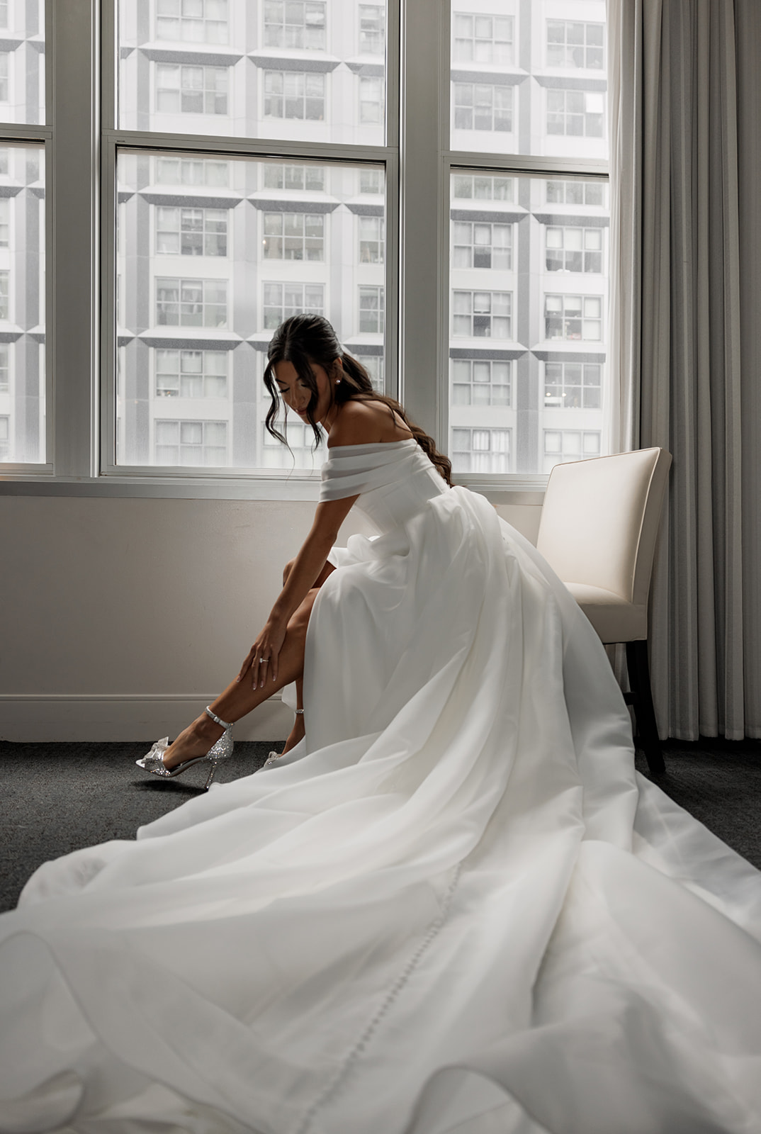 silver sparkly bridal shoes