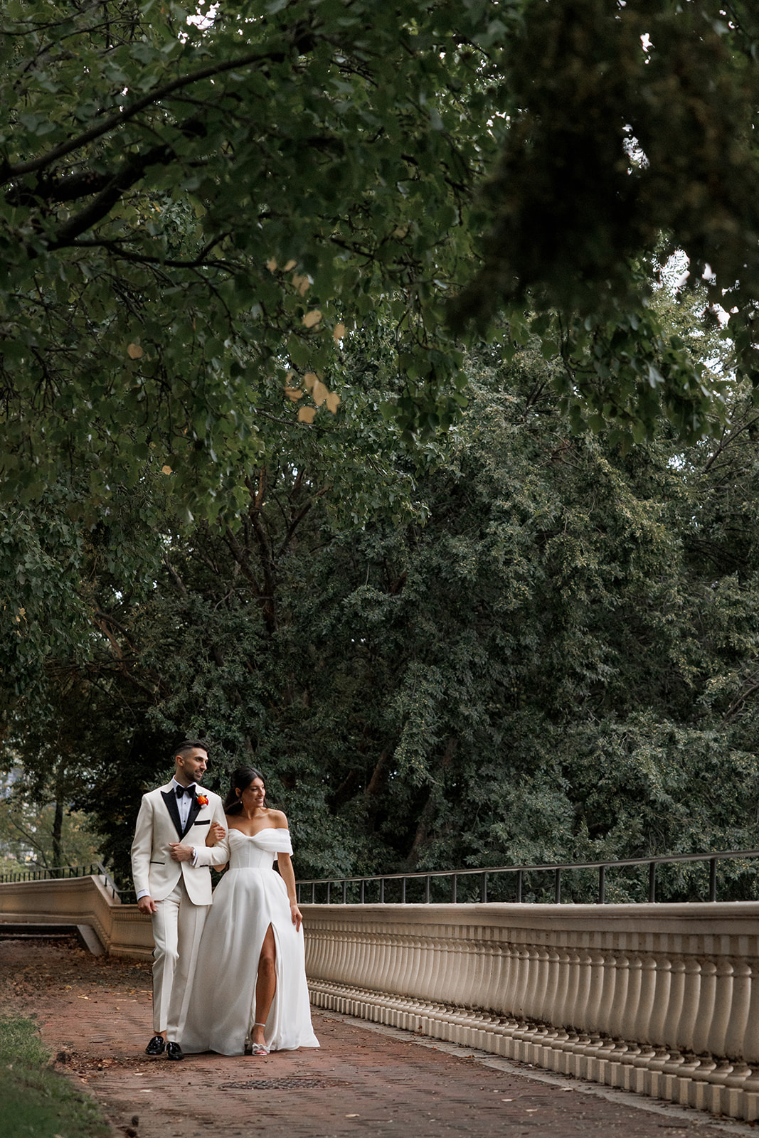 off the shoulder wedding ballgown