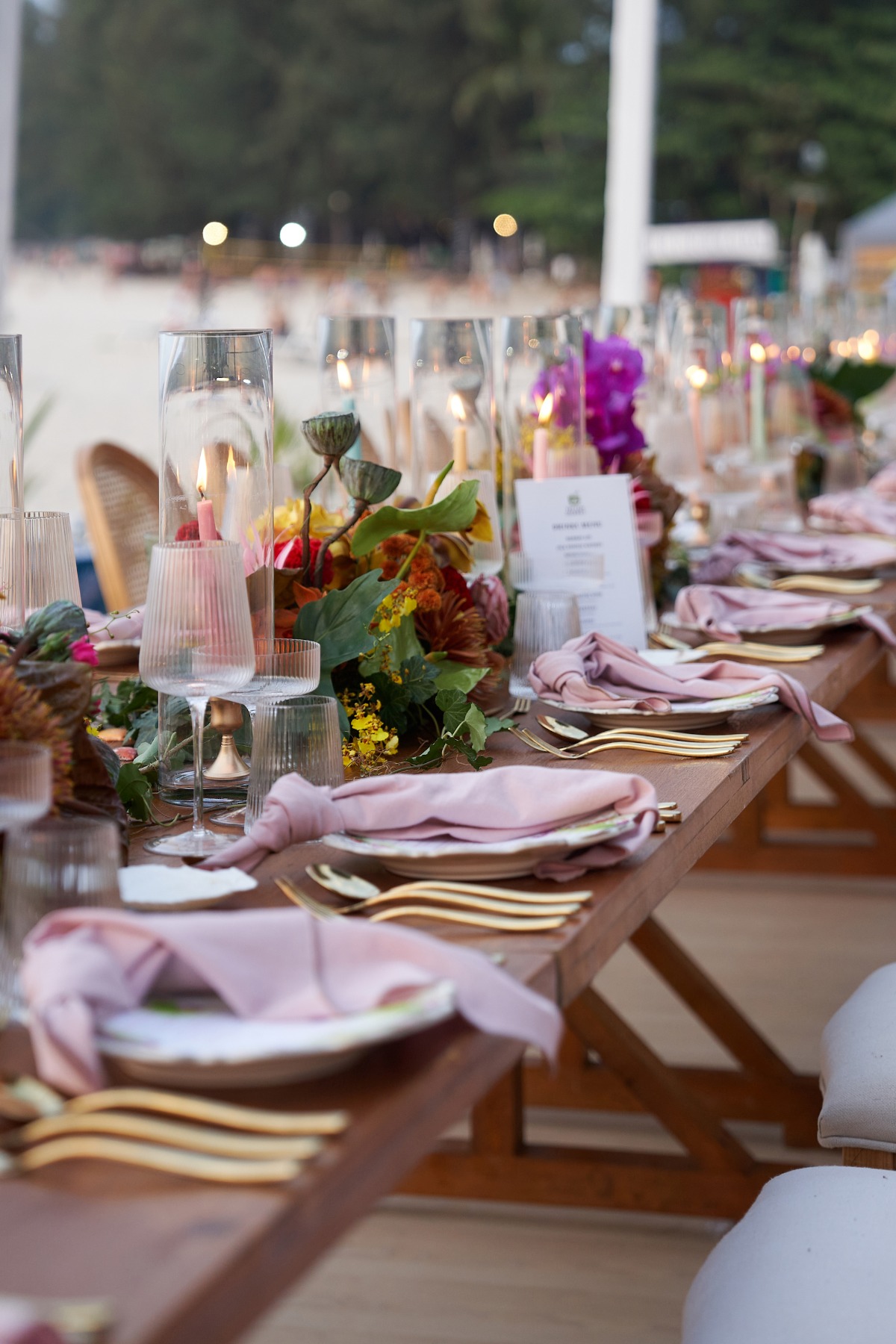 mauve linens
