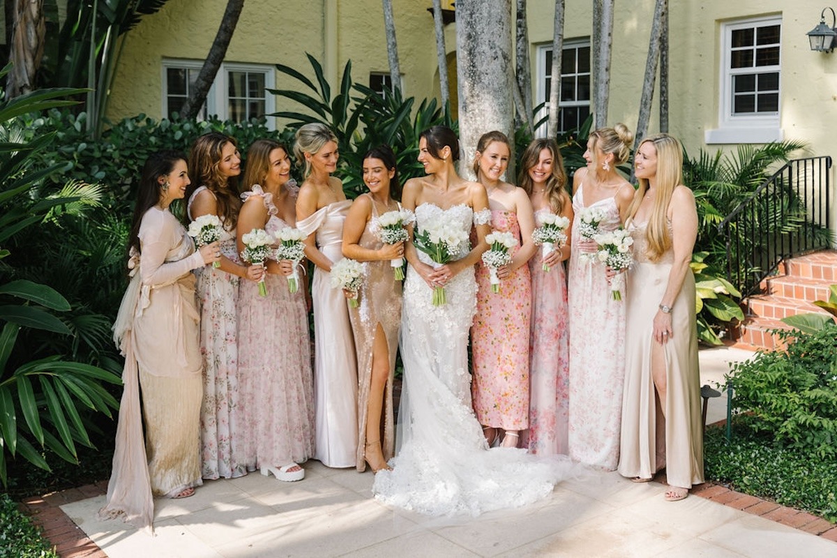 blush and champagne bridesmaid dresses