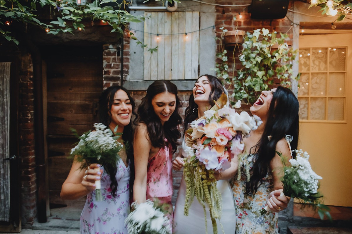 mix and match floral bridesmaid dresses