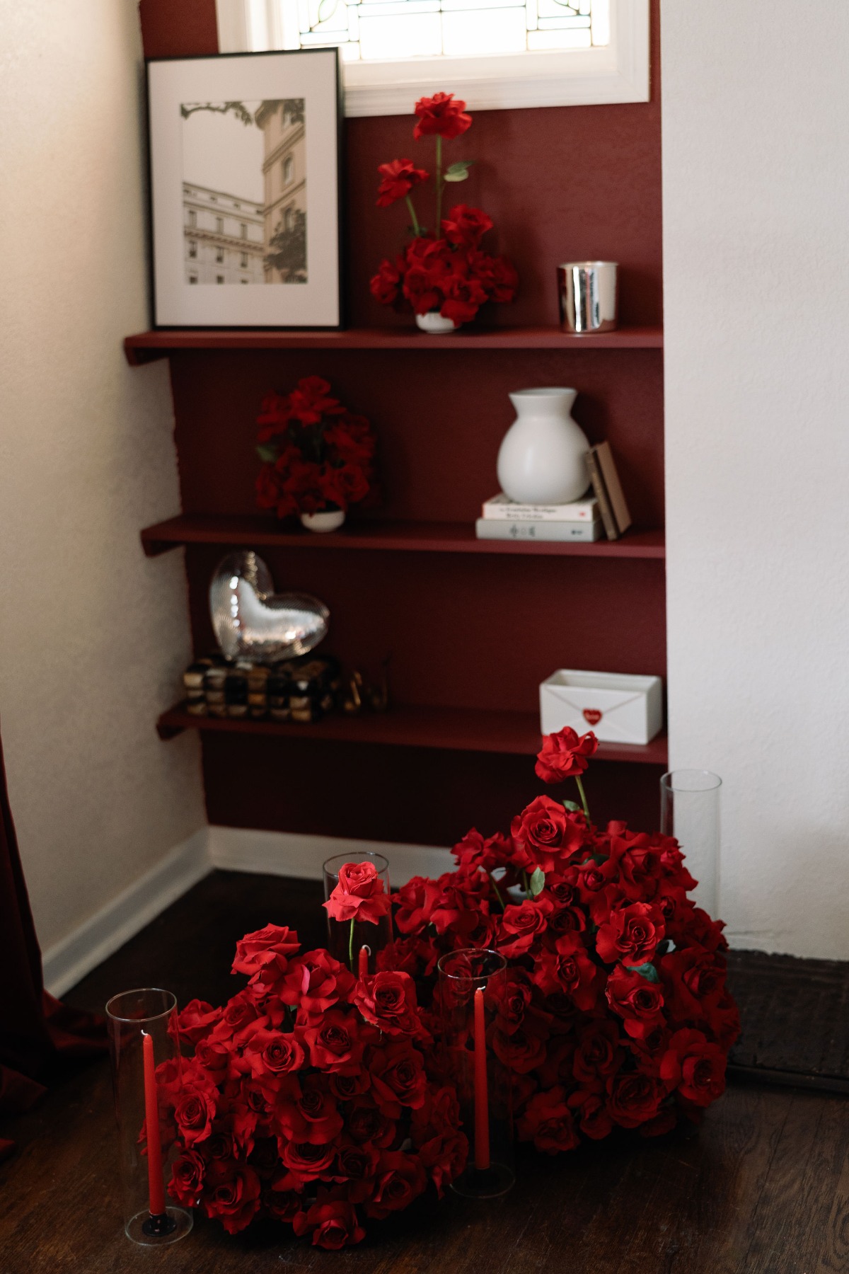 all red wedding flowers