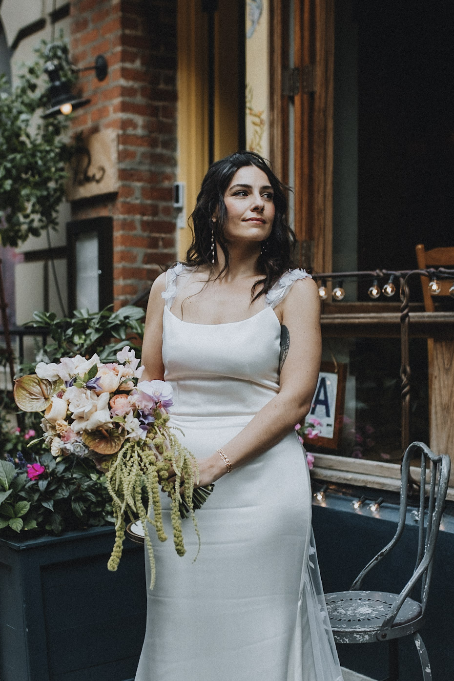 floral applique wedding dress straps and cape