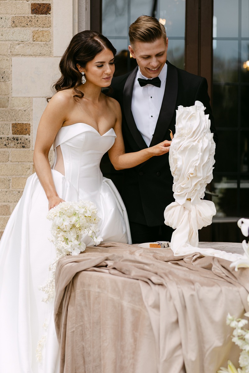 ruffled wedding cake
