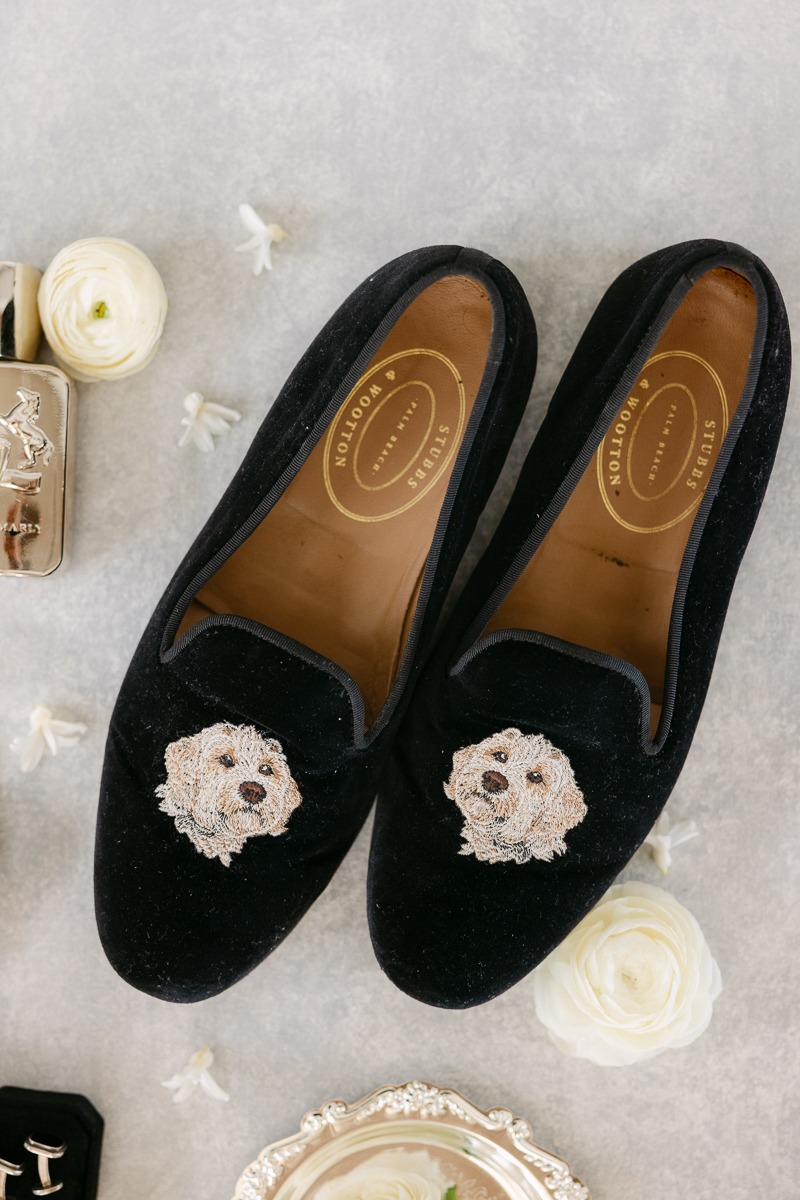embroidered loafers for groom gift
