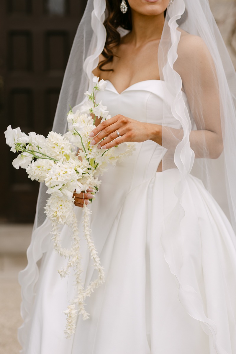 minimalist cut out corset wedding dress