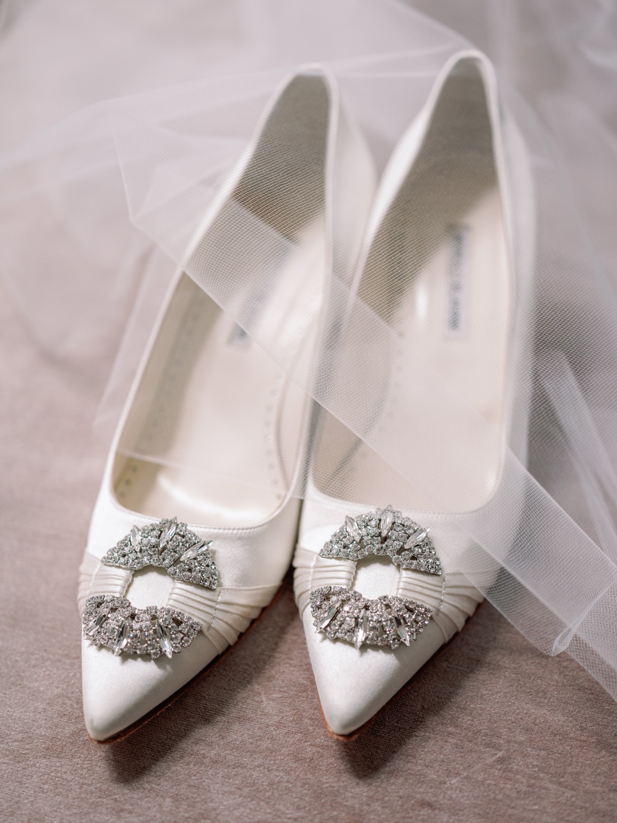 timeless white satin bridal pumps