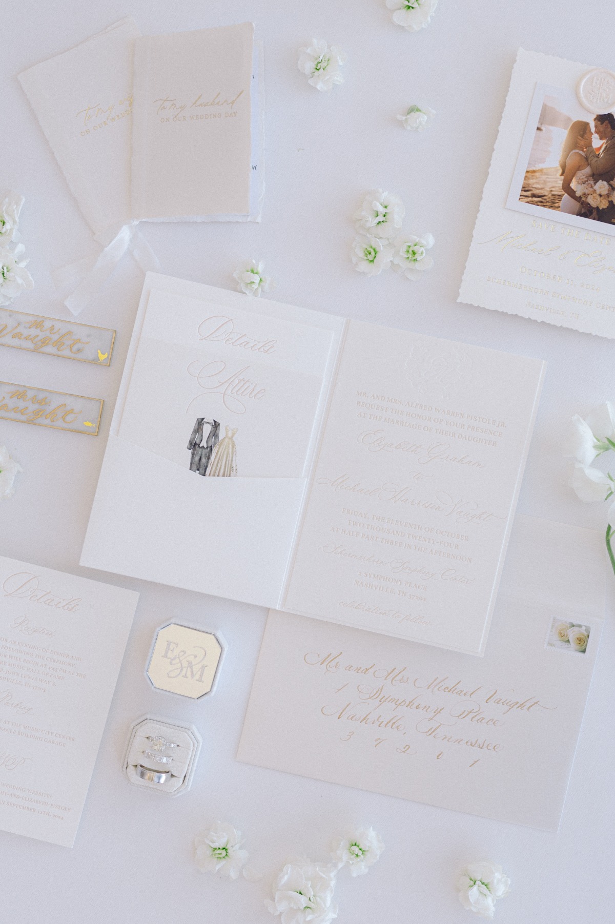 timeless ivory wedding invitation ideas