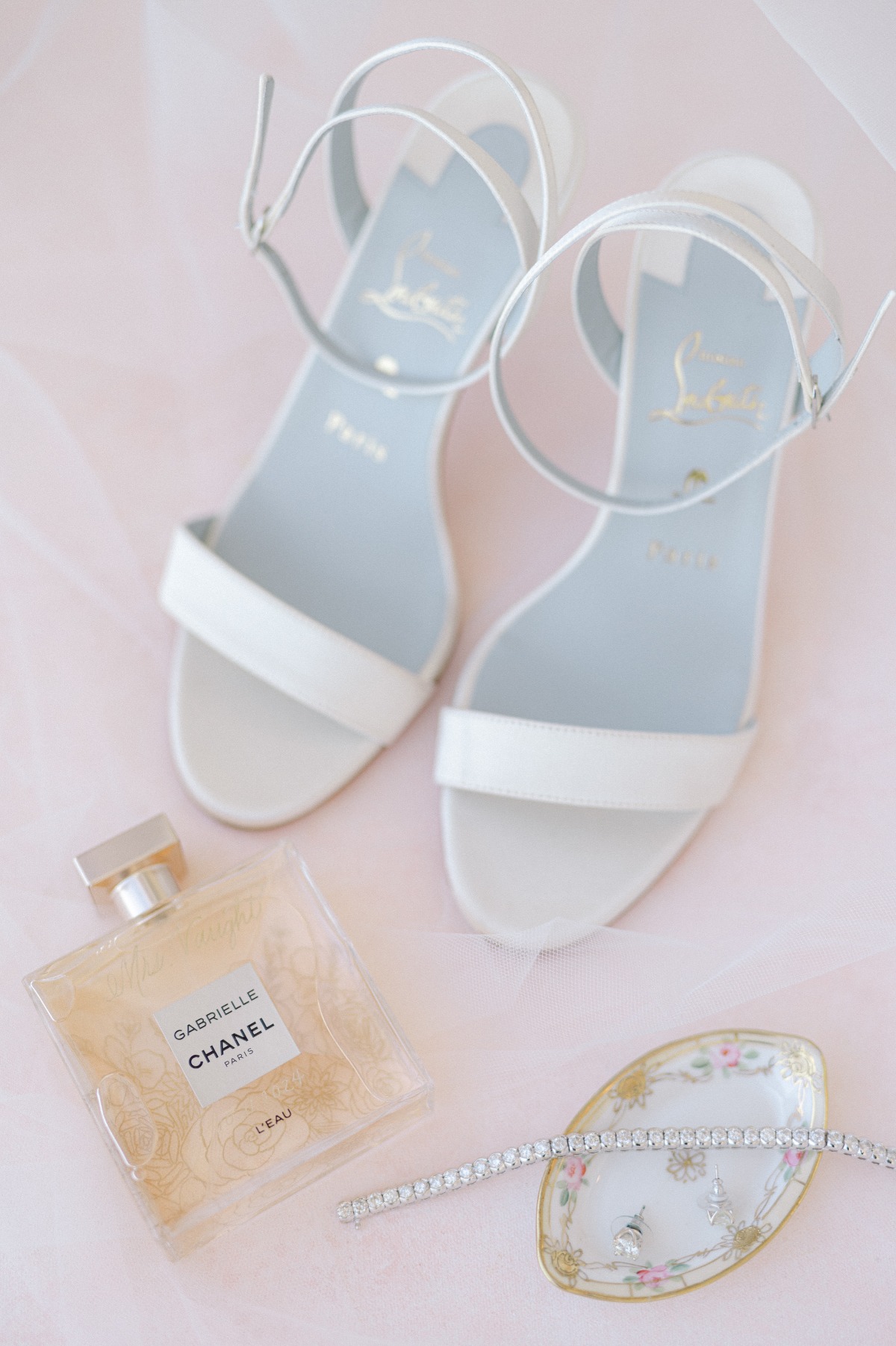 louboutin sandals with something blue for wedding
