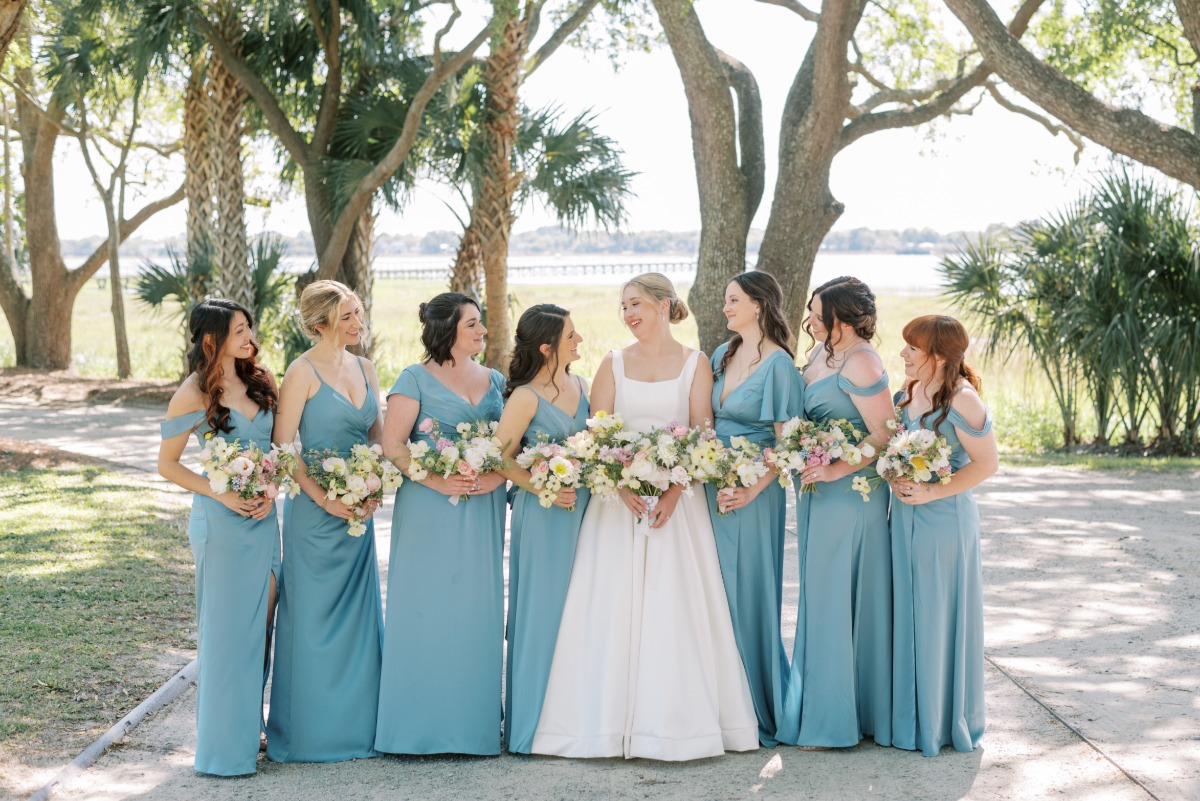 blue bridesmaid dresses
