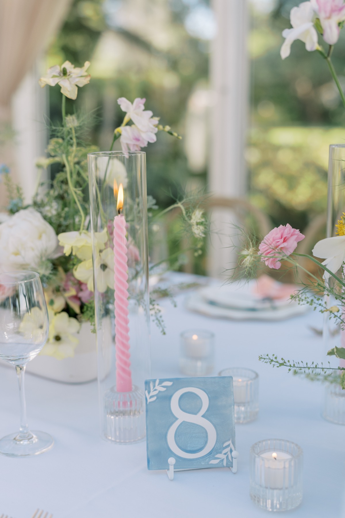 blue watercolor table numbers