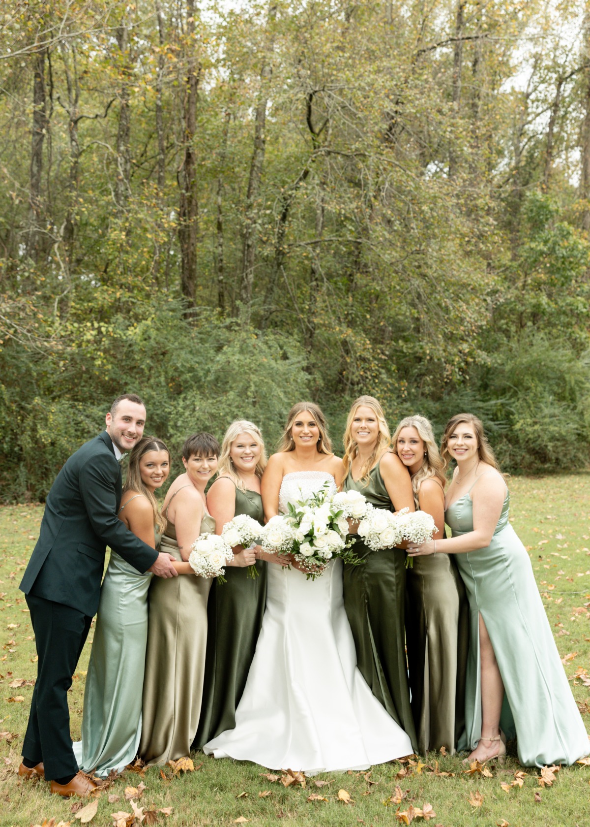 green bridesmaids dresses
