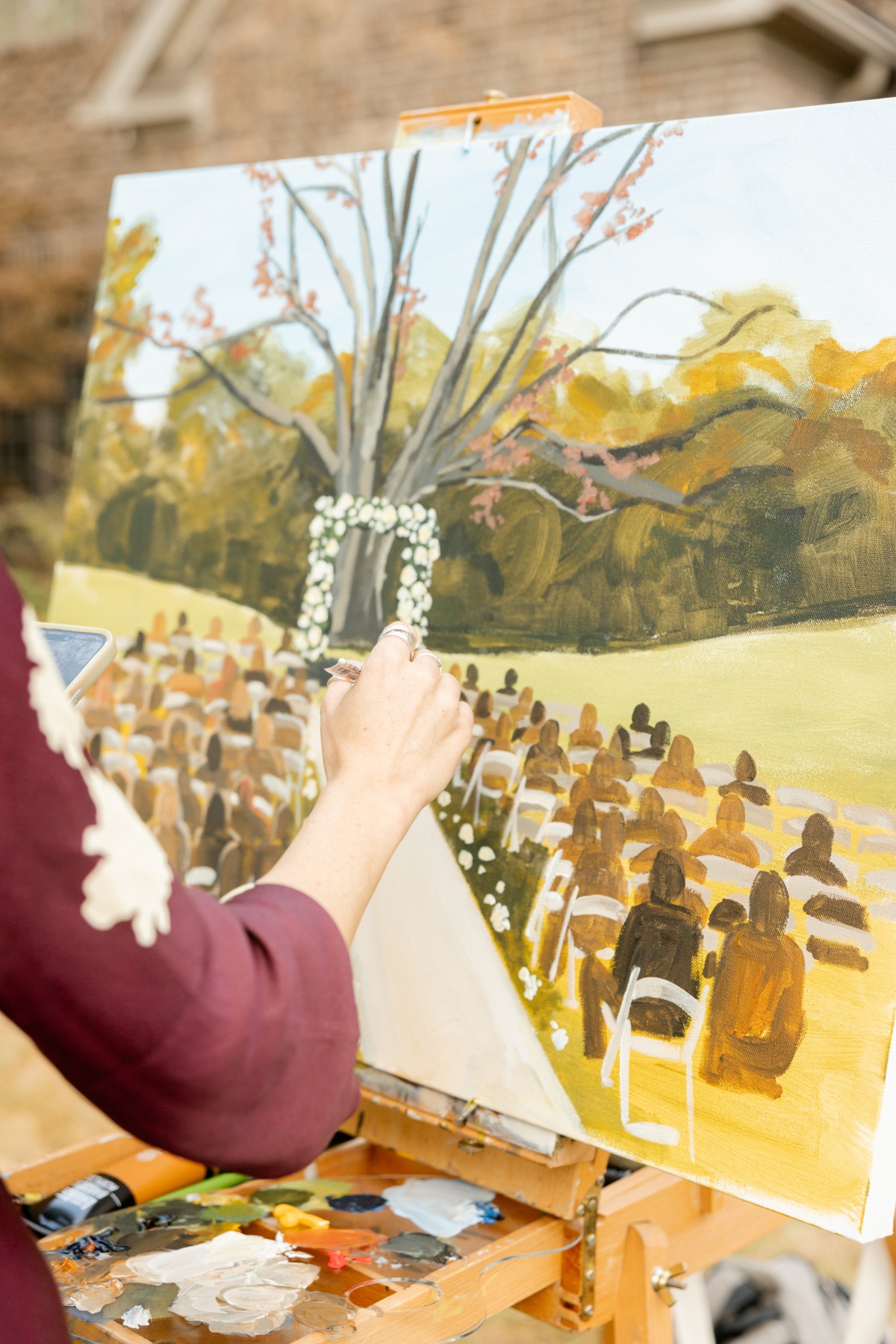 live painting at wedding