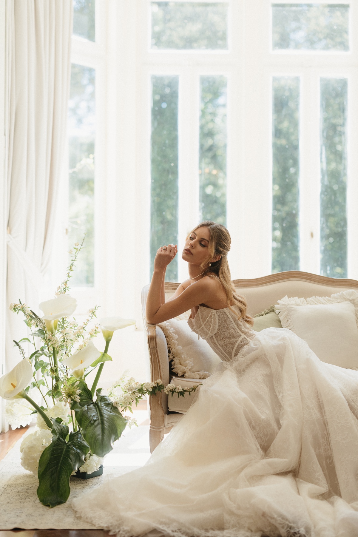 wedding dress with boning