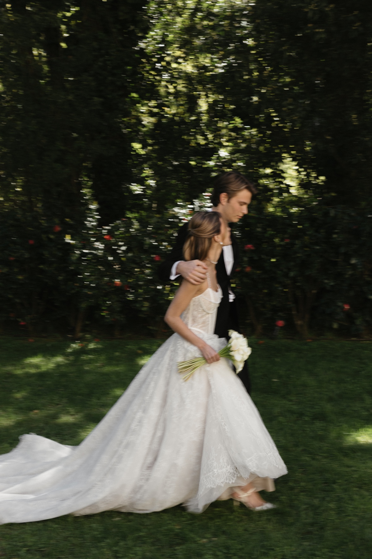 pearl accented wedding dress