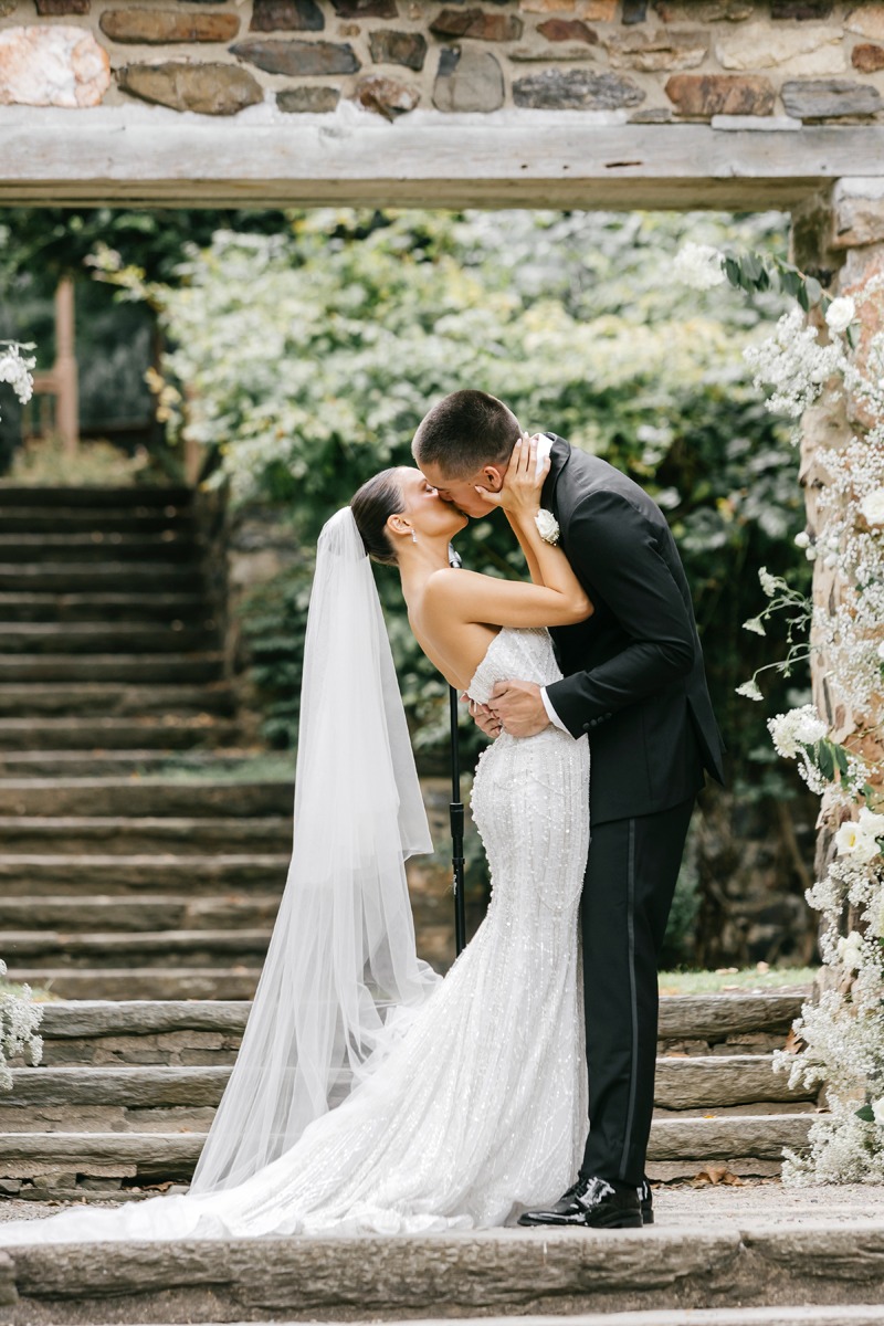 stone archway wedding ceremony