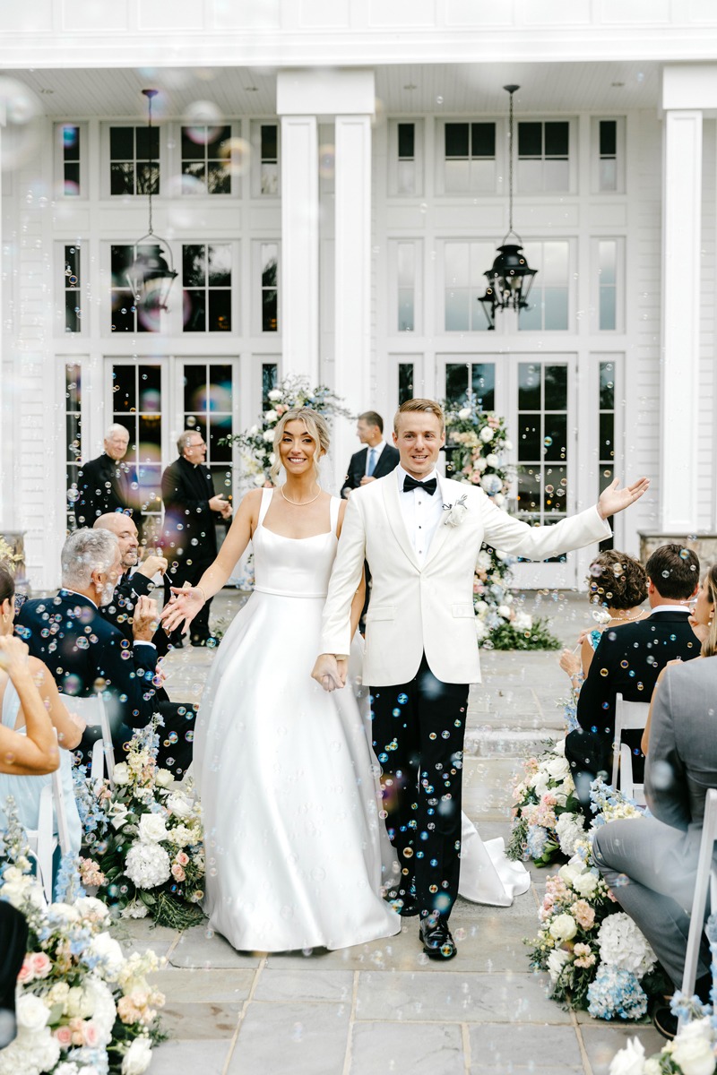 bubble wedding ceremony exit