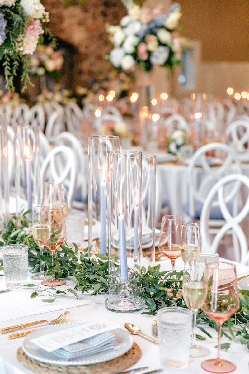 blue tapered candles