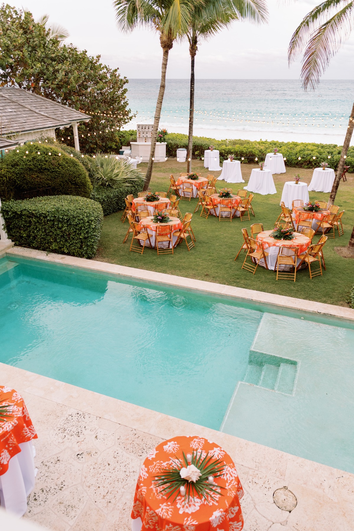 colorful poolside cocktail hour inspo