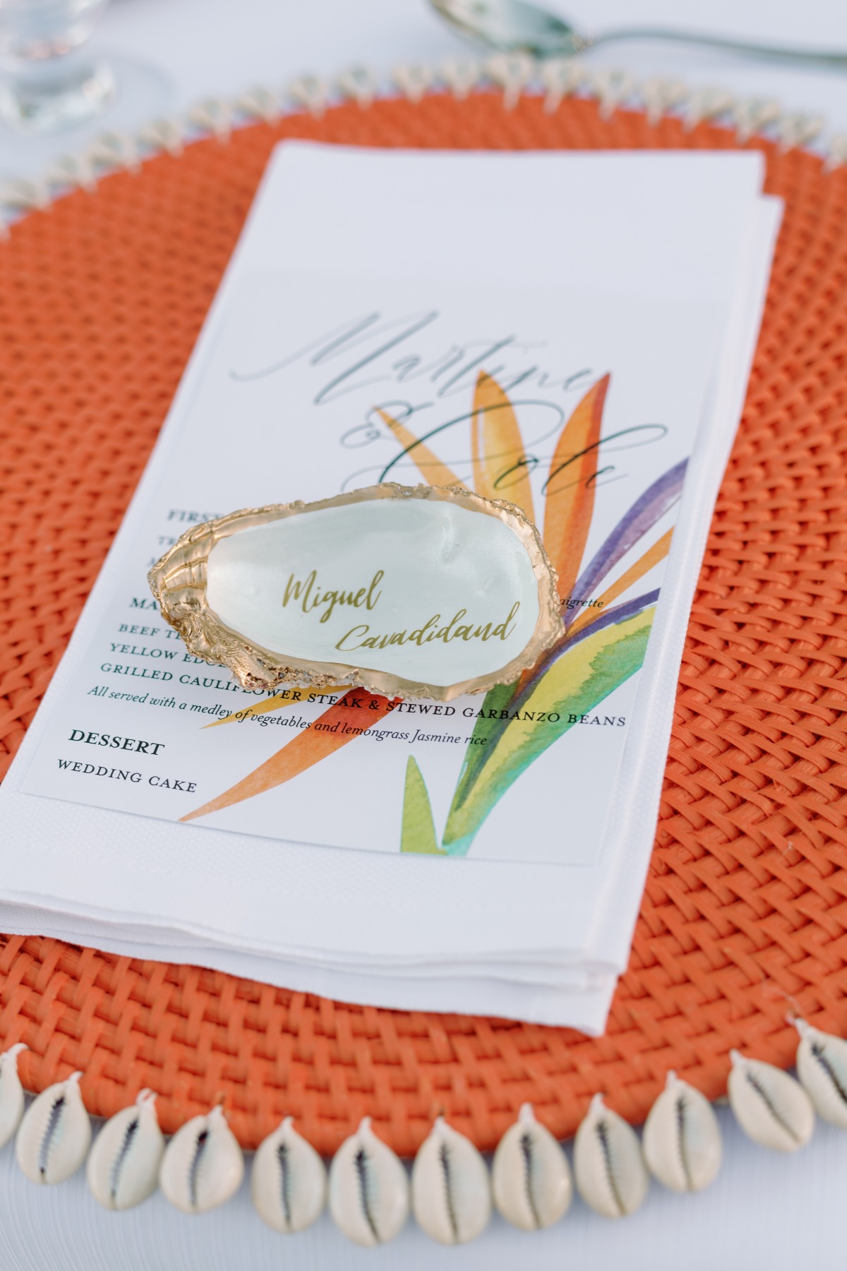 hand painted oyster name tags