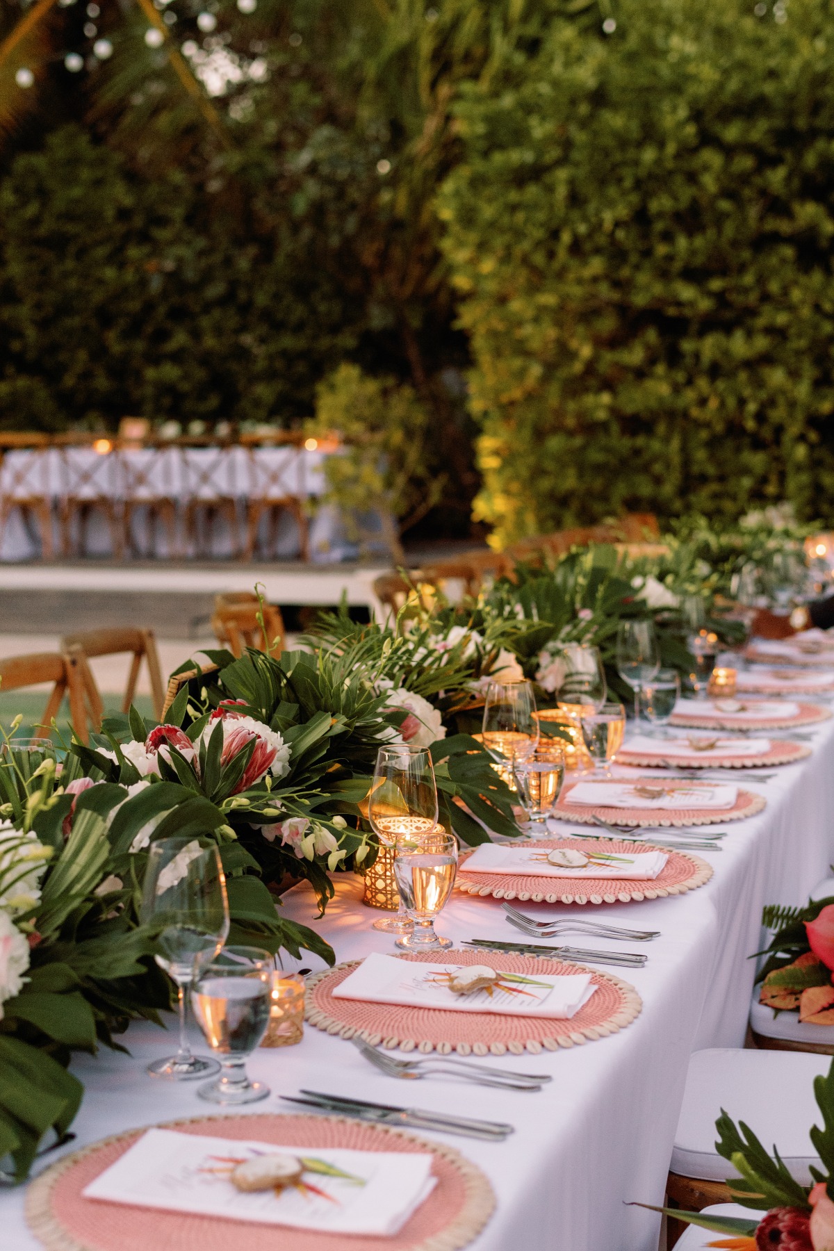 tropical wedding reception table inspo