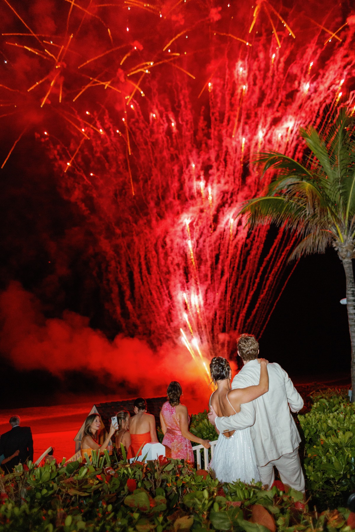after party wedding fireworks