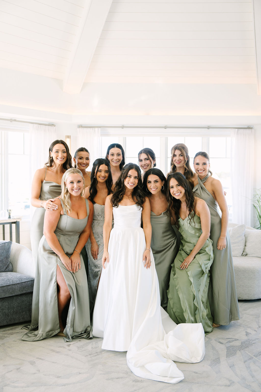 moss green bridesmaid dresses