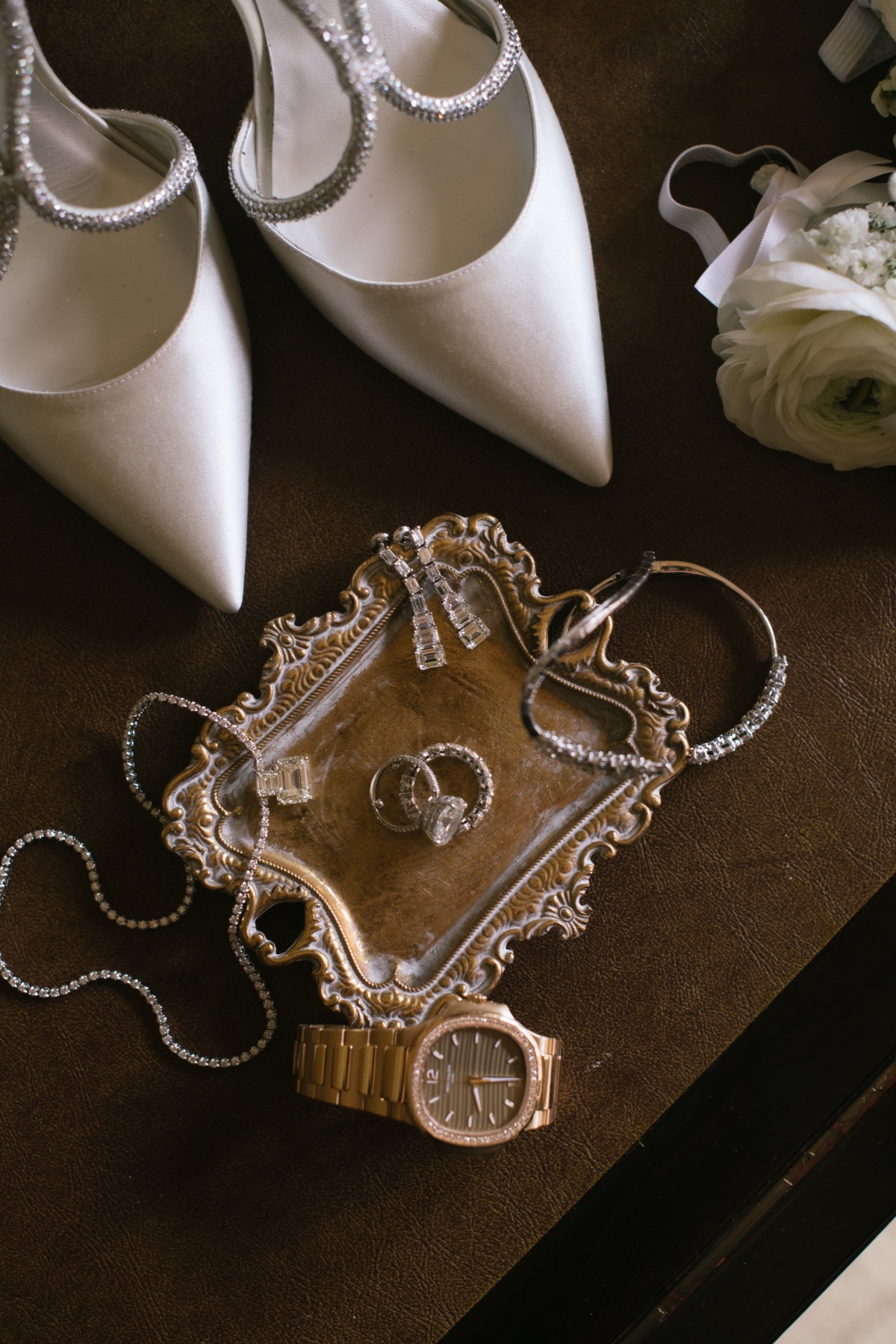tasteful rhinestone bridal shoes