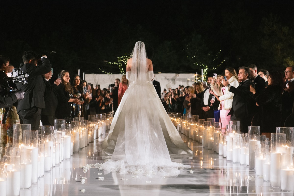 candle lined aisle