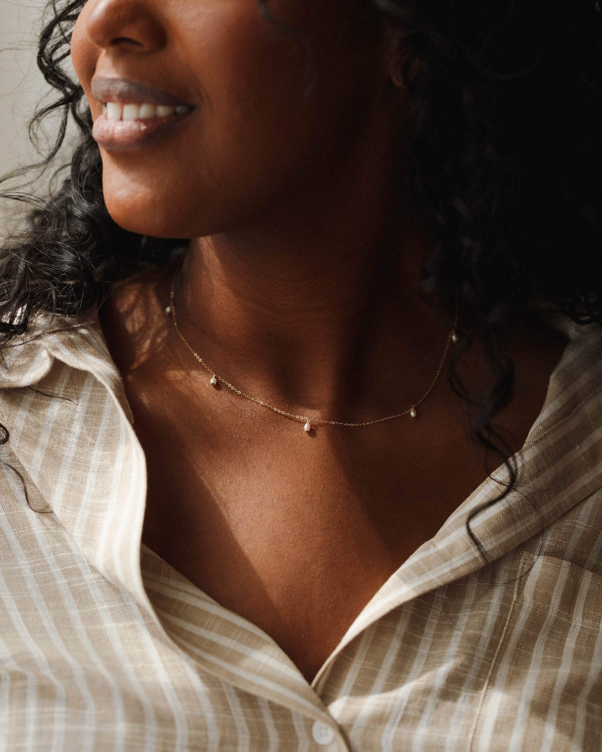 delicate pearl necklace by gldn