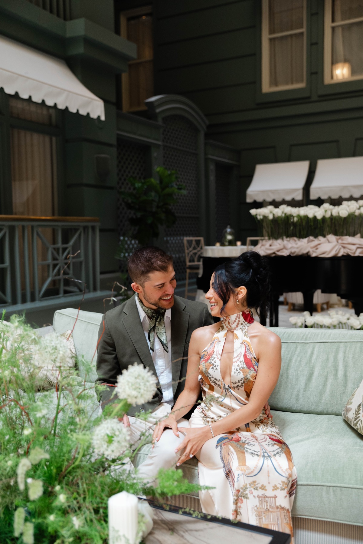 patterned bridal shower dress