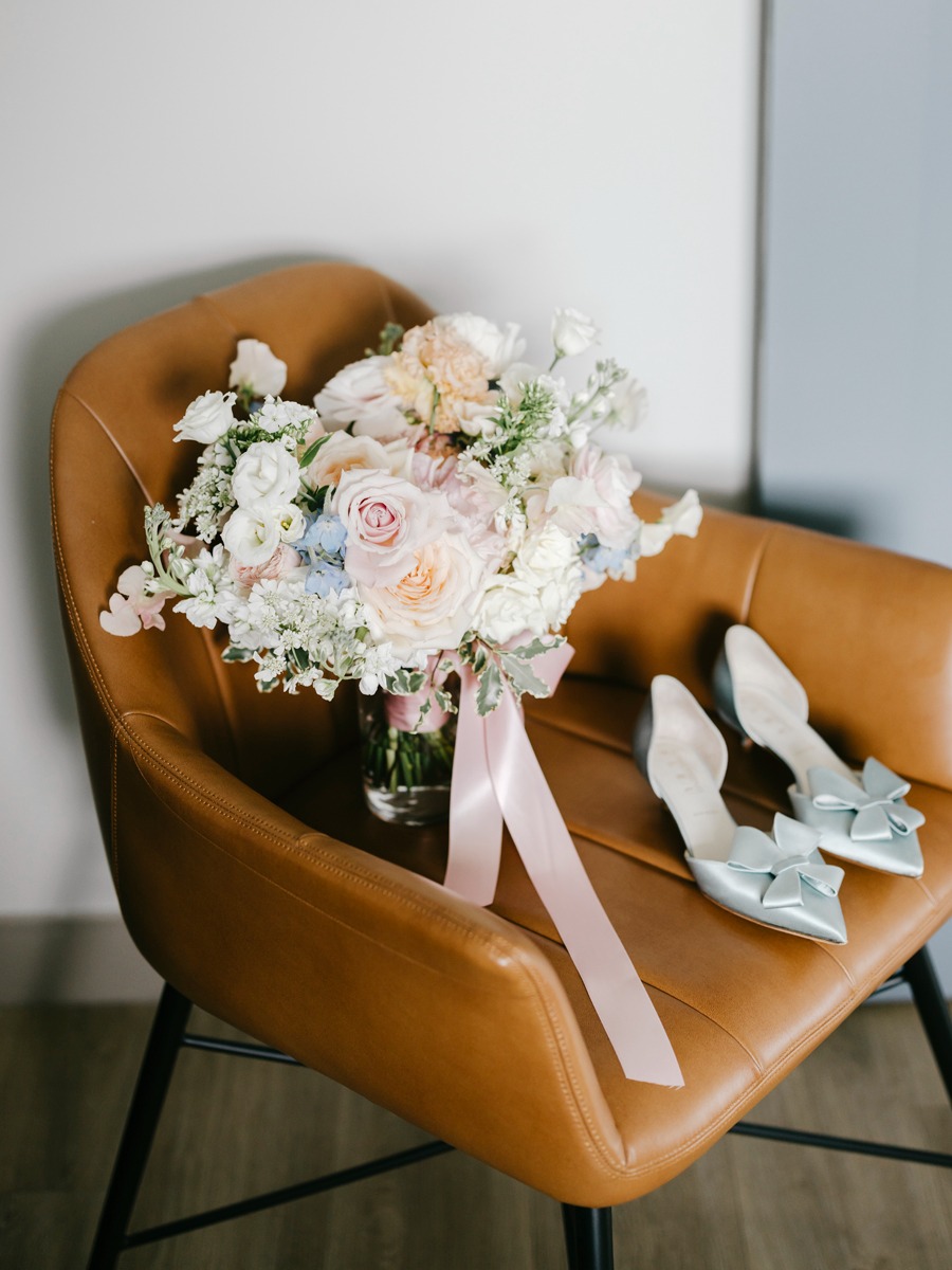 something blue wedding shoes with bows