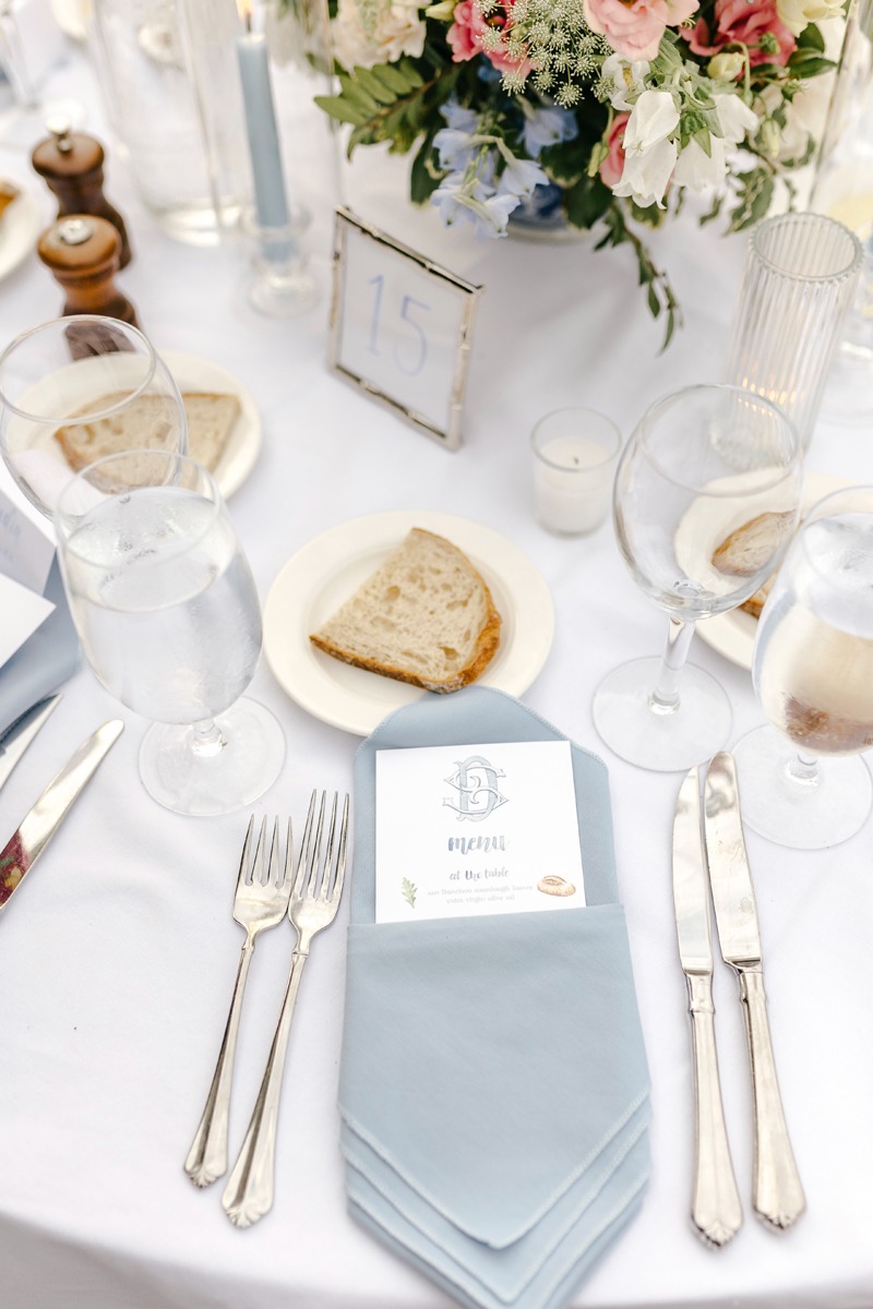 blue table linens