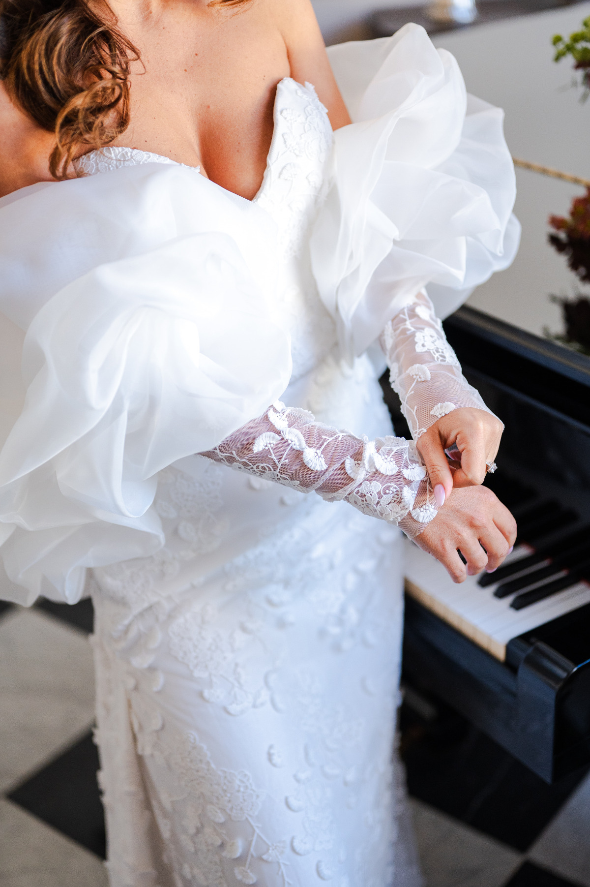 giant puff sleeve wedding dress
