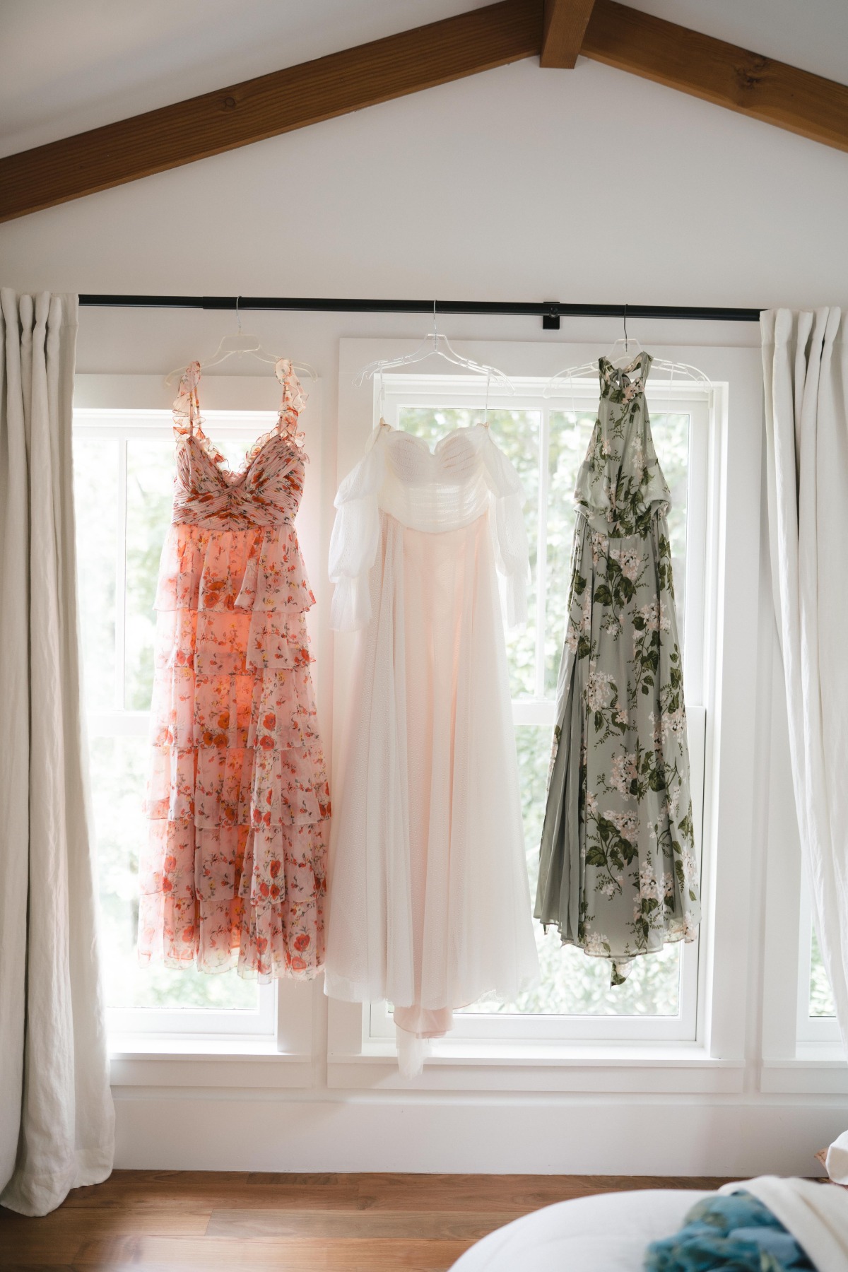 printed bridesmaids dresses