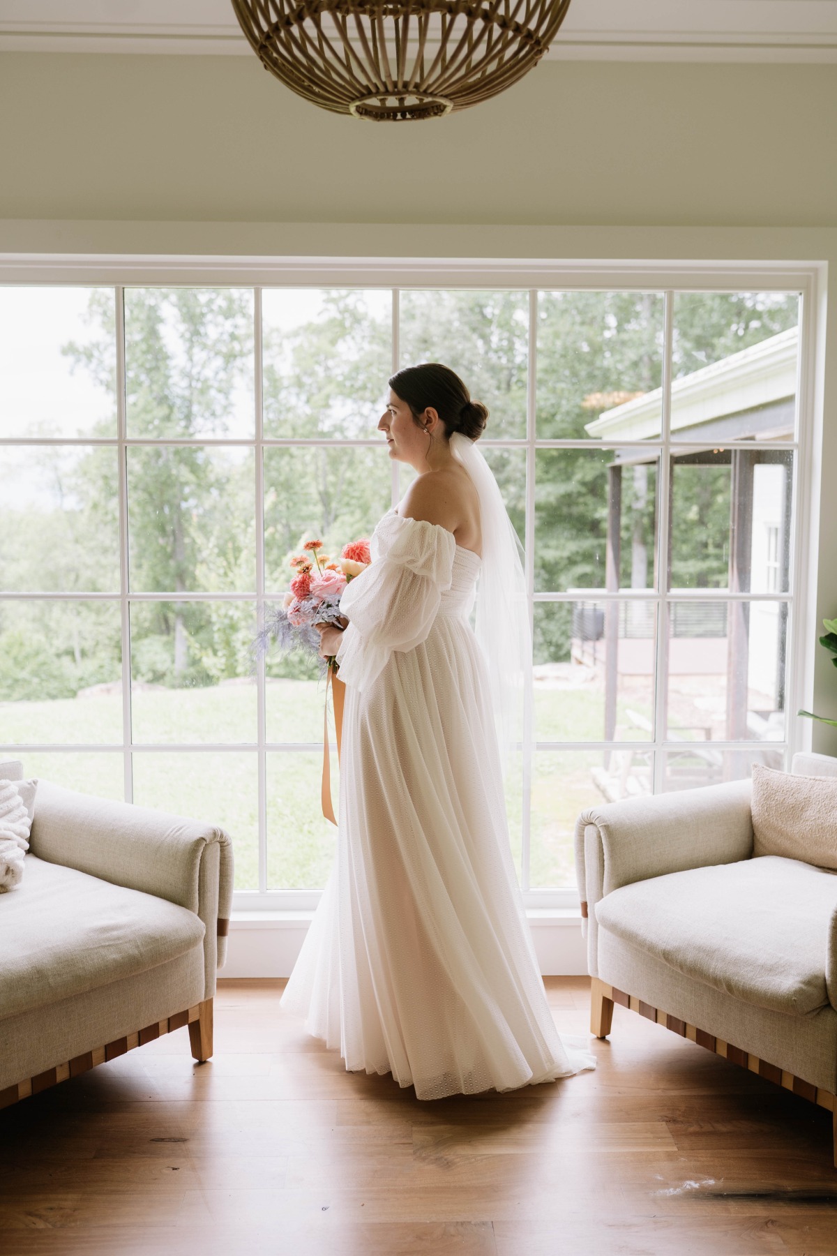 off the shoulder wedding dress