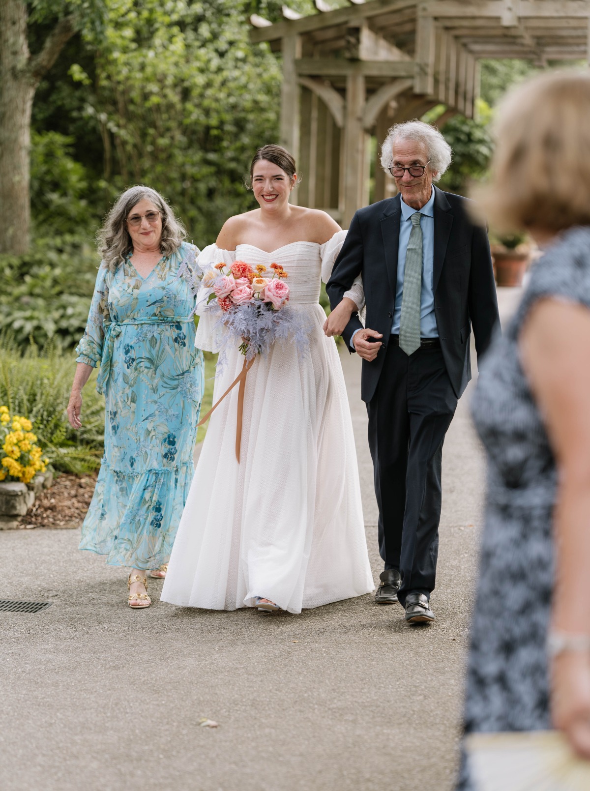 mother of the bride in floral print dress