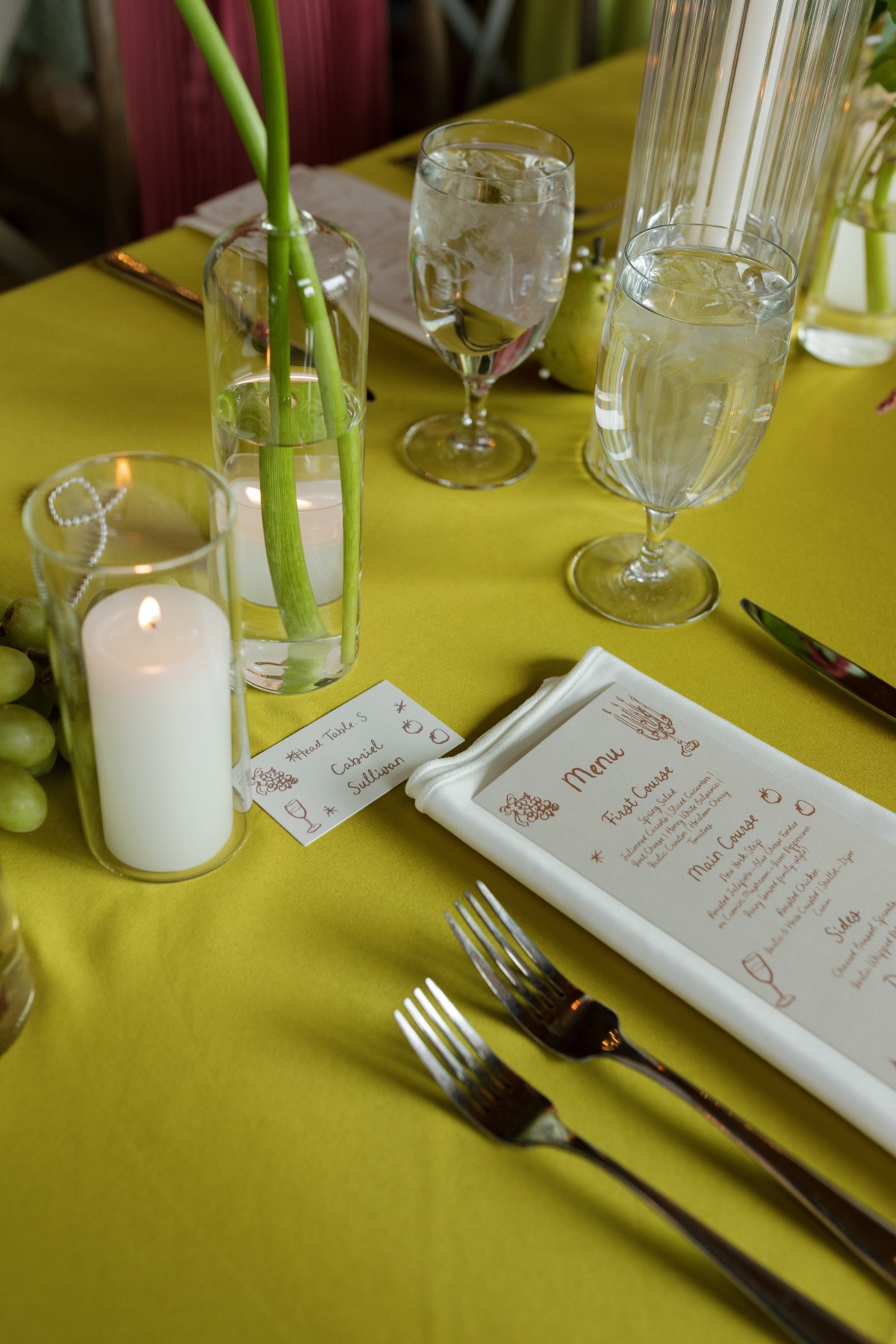 custom diy wedding menus