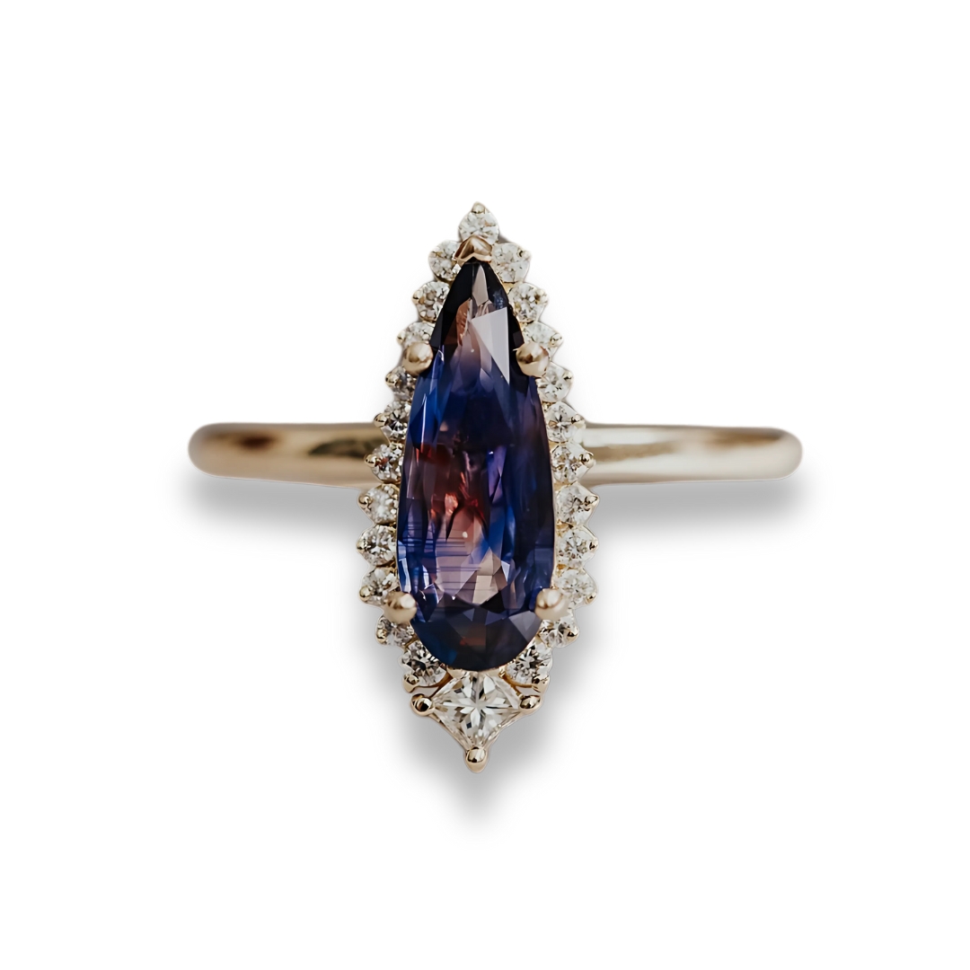 sustainable montana sapphire engagement ring by sara o jewelry