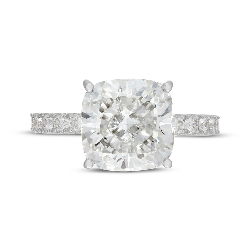 giant cushion cut lab grown engagement ring