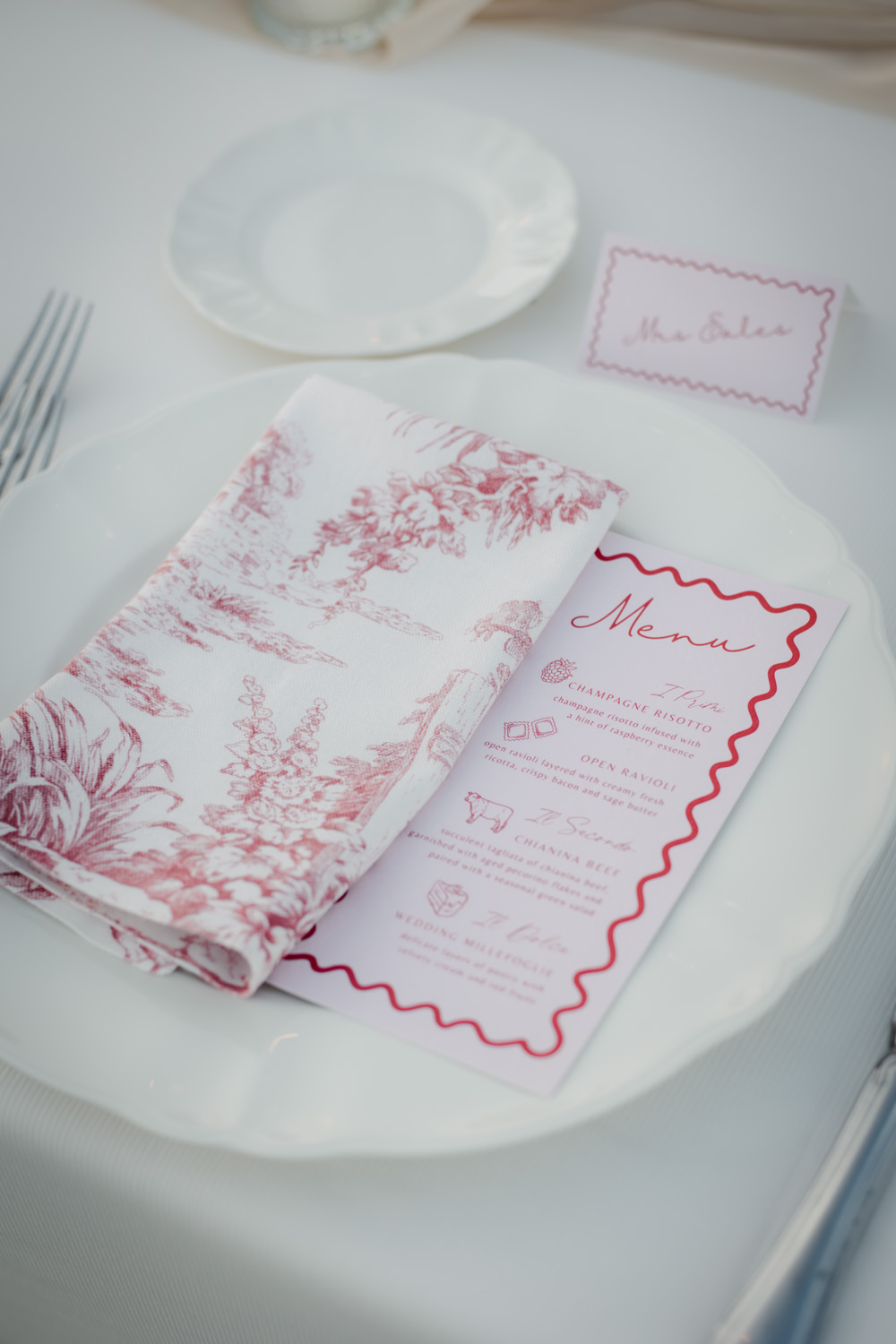 modern wedding menus