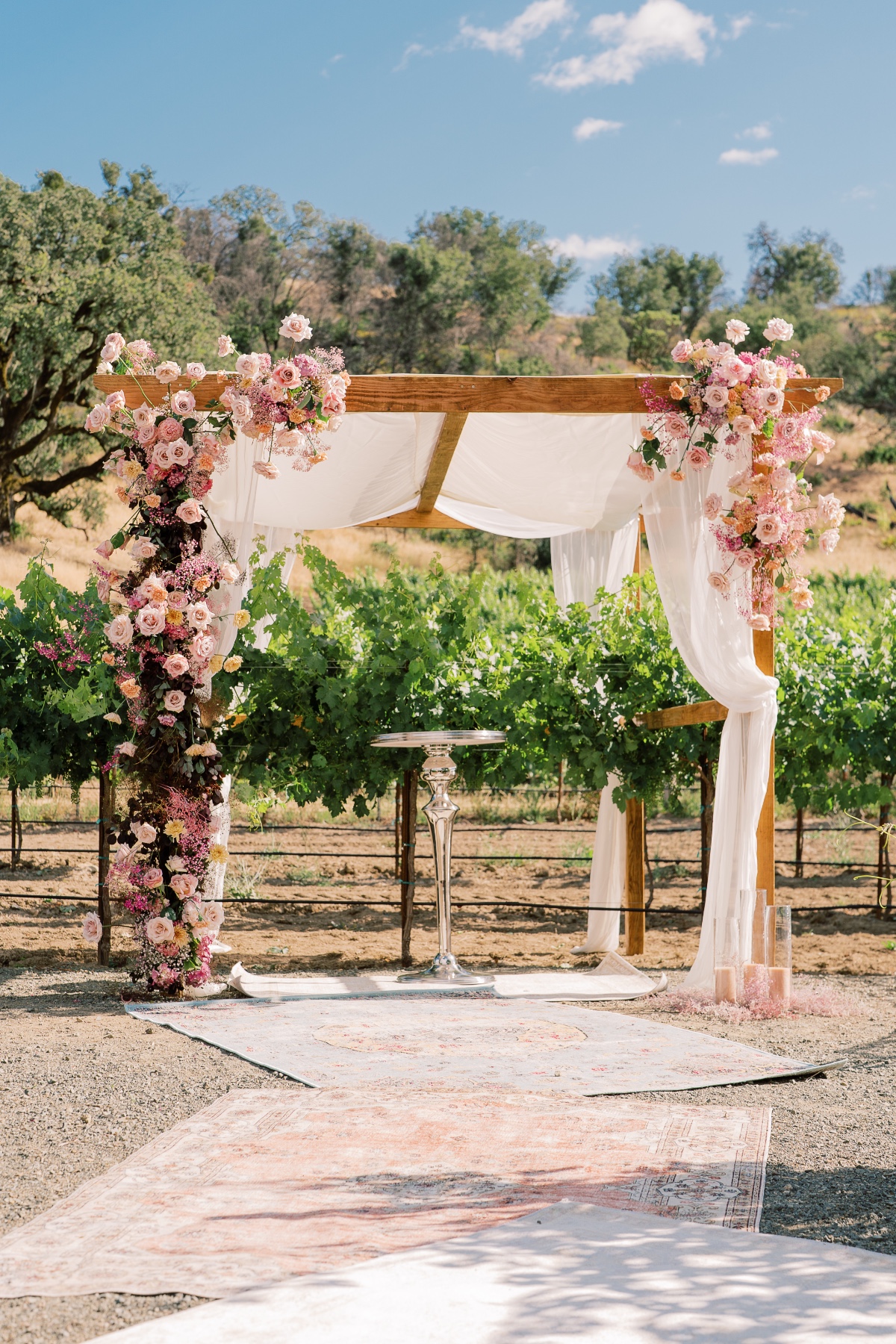 pink flower chuppah